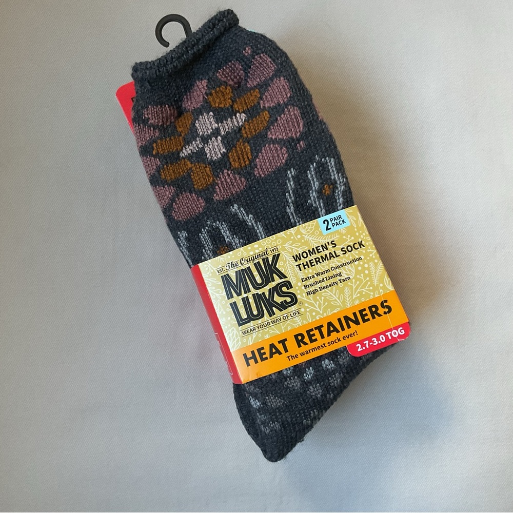 Muk Luks Women's Thermal Socks Heat Retainers 2 Pair Fits Shoe Sz 6-11